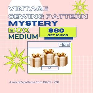 Vintage Sewing Pattern Mystery Box WOMENS Med 10 for $60 1950s - Y2K Any Style